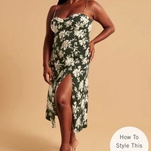 Abercrombie & Fitch High-Slit Midi Floral Dress